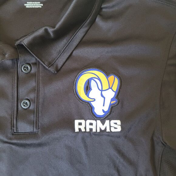Los Angeles Rams Polo Shirt Men’s Medium NFL Team Apparel Black Golf Polo - Picture 4 of 9